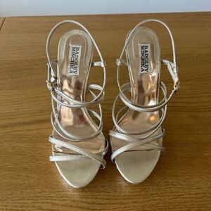 Badgley Mischka Champagne Strappy Heels